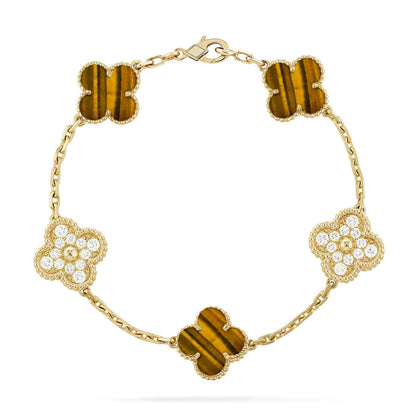 [Select] CLOVER 5 MOTIFS TIGER EYE BRACELET COLLECTION