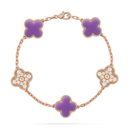 [Select]CLOVER 5 MOTIF LIGHT PURPLE BRACELET COLLECTION