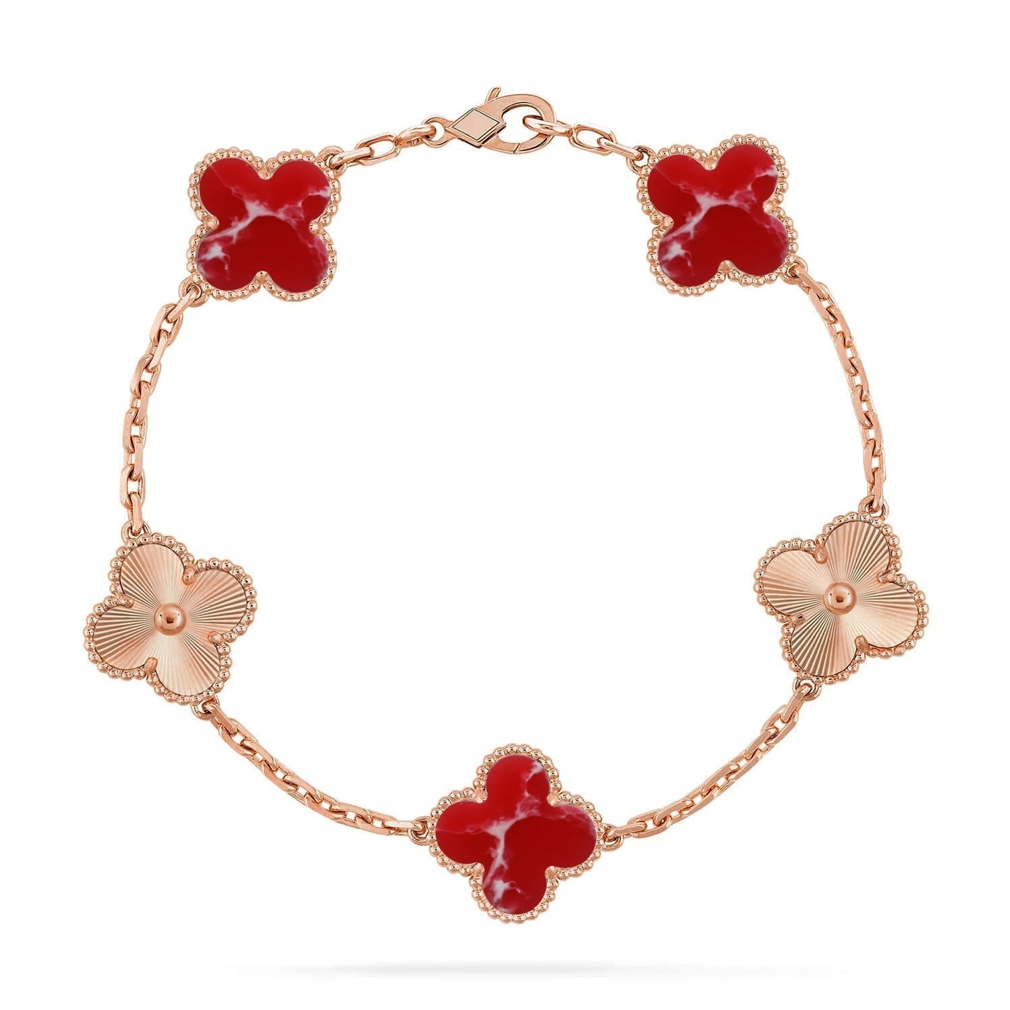 [Select]CLOVER 5 MOTIF RED PATTERN BRACELET COLLECTION