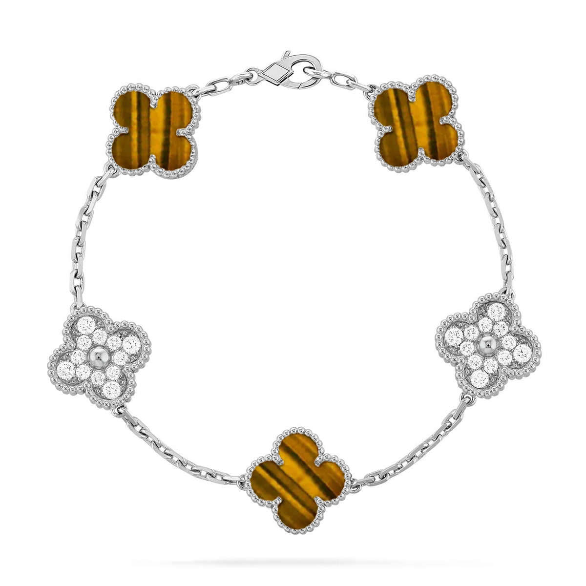 [Select] CLOVER 5 MOTIFS TIGER EYE BRACELET COLLECTION