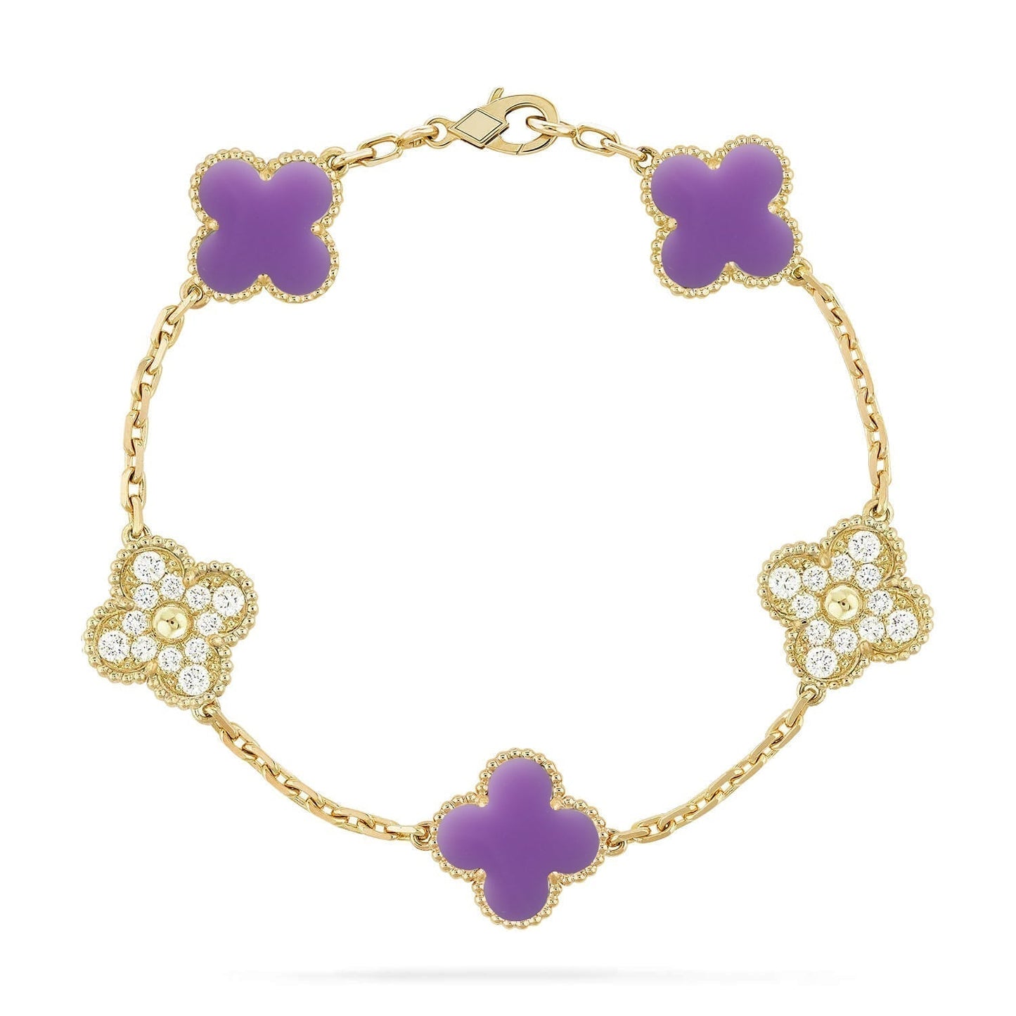 [Select]CLOVER 5 MOTIF LIGHT PURPLE BRACELET COLLECTION