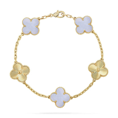 [Select] CLOVER 5 MOTIF PURPLE CHALCEDONY BRACELET COLLECTION
