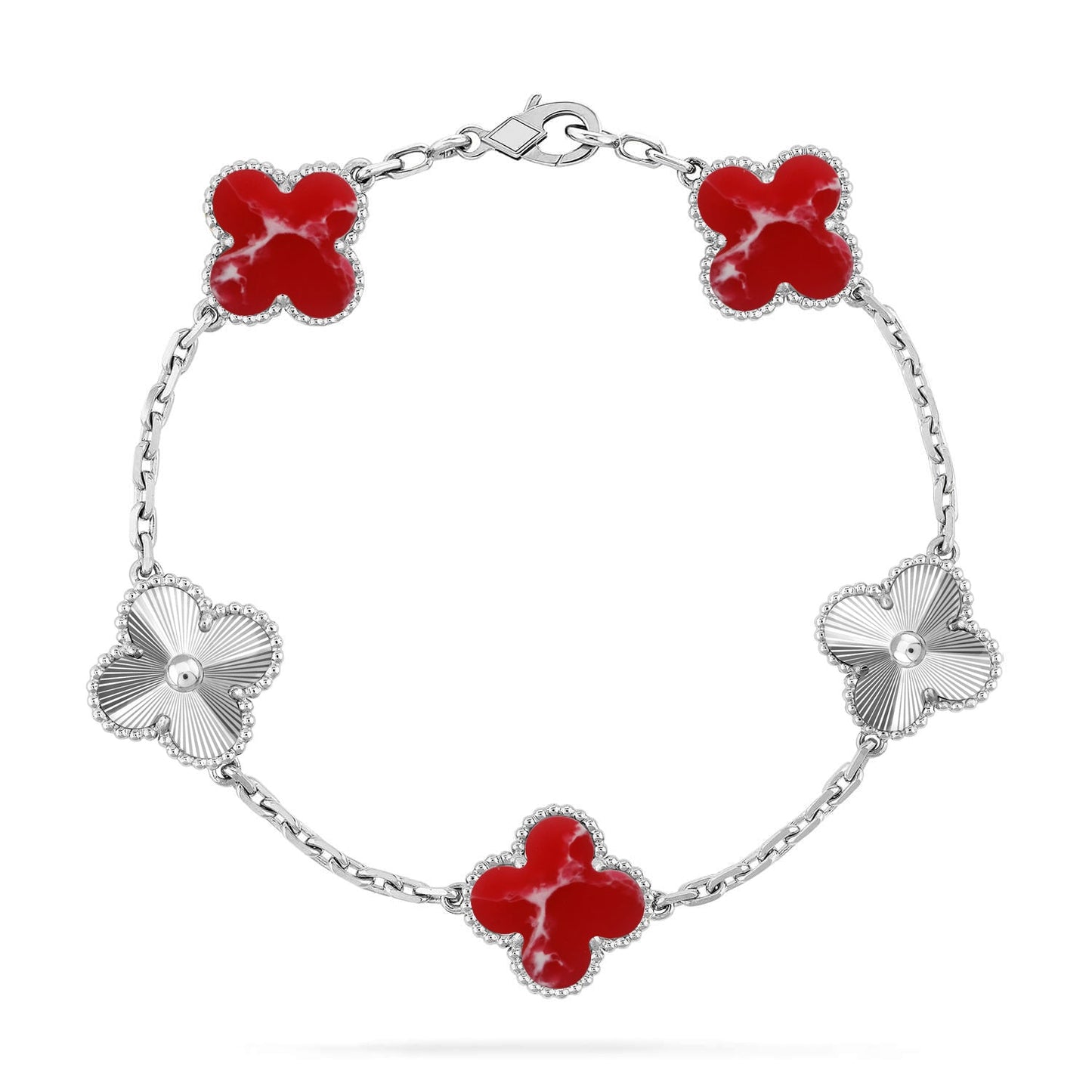 [Select]CLOVER 5 MOTIF RED PATTERN BRACELET COLLECTION