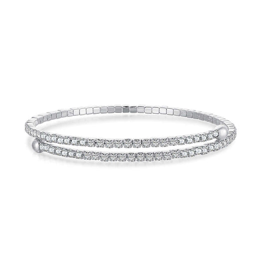 [select Jewelry]Row of Diamonds Round Fashion Bracelet
