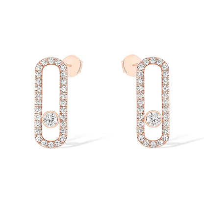 [Select]MOVE UNO STUD DIAMOND PAVED EARRINGS