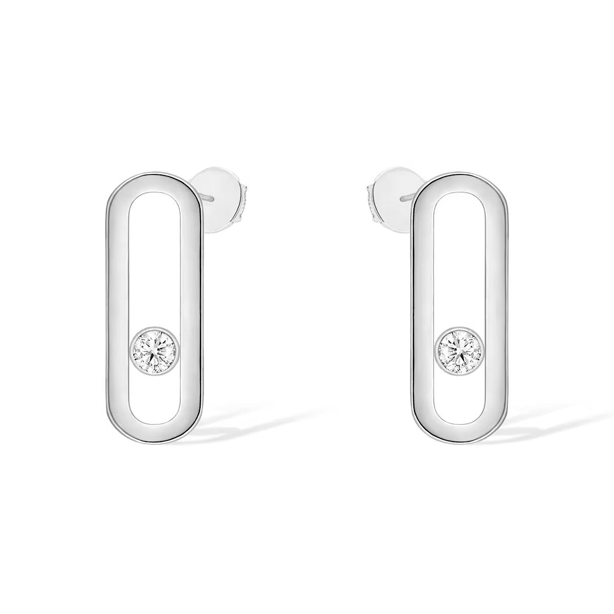 [Select]MOVE UNO SMALL 1 DIAMOND EARRINGS