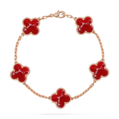 [Select]CLOVER 5 MOTIF RED PATTERN BRACELET COLLECTION
