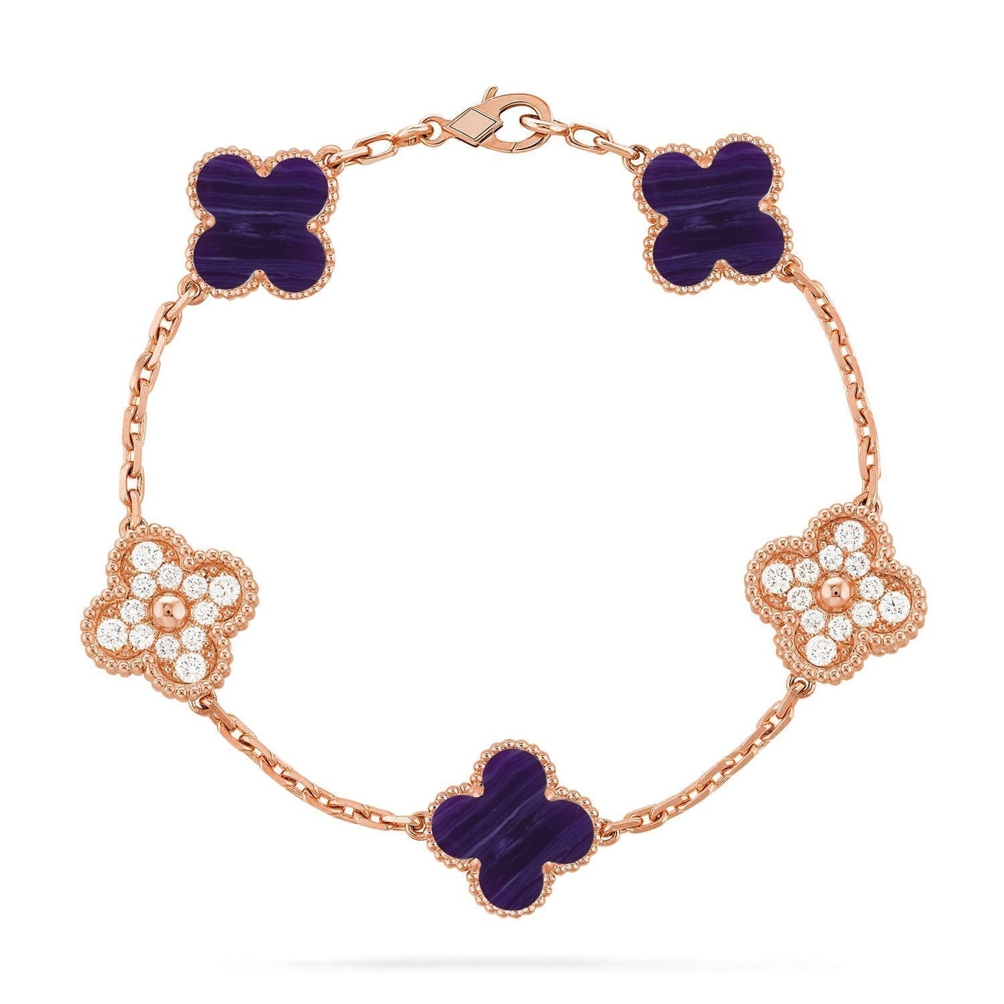 [Select]CLOVER 5 MOTIF PURPLE STRIPES BRACELET COLLECTION