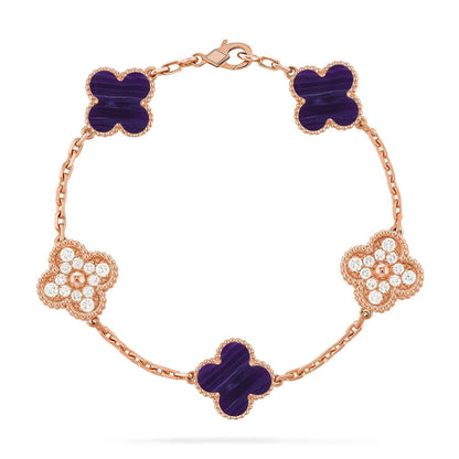 [Select]CLOVER 5 MOTIF PURPLE STRIPES BRACELET COLLECTION