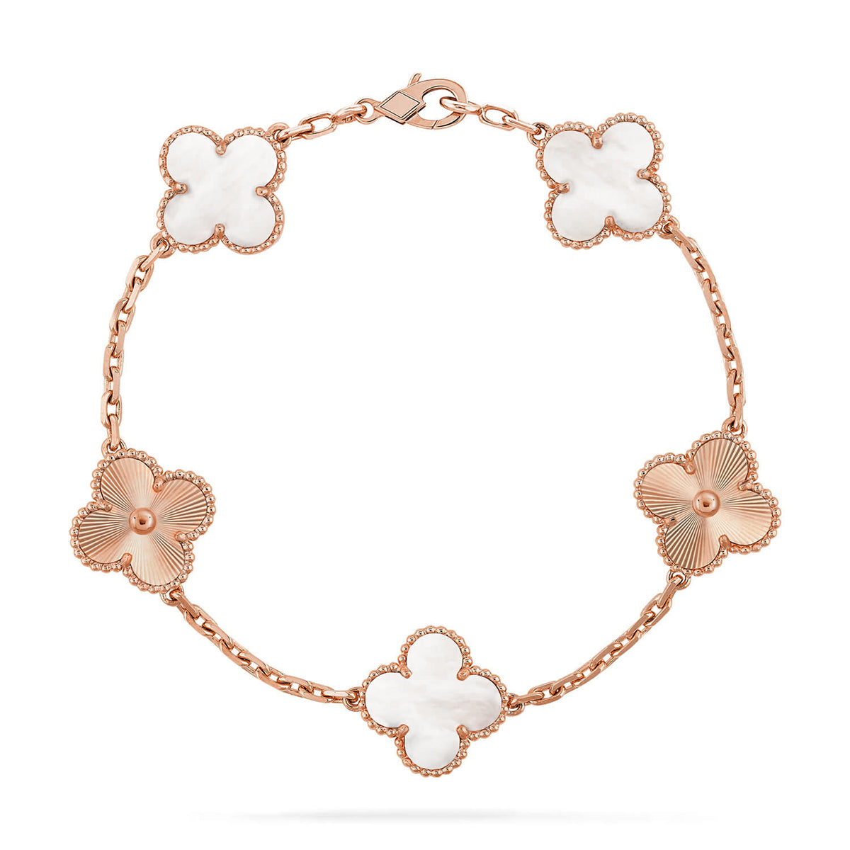 [Select]CLOVER WHITE PEARL MOP 5 MOTIF BRACELET COLLECTION
