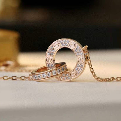 [Select]LOVE 7.6MM NECKLACE Select GOLD AND SILVER  FULL DIAMOND