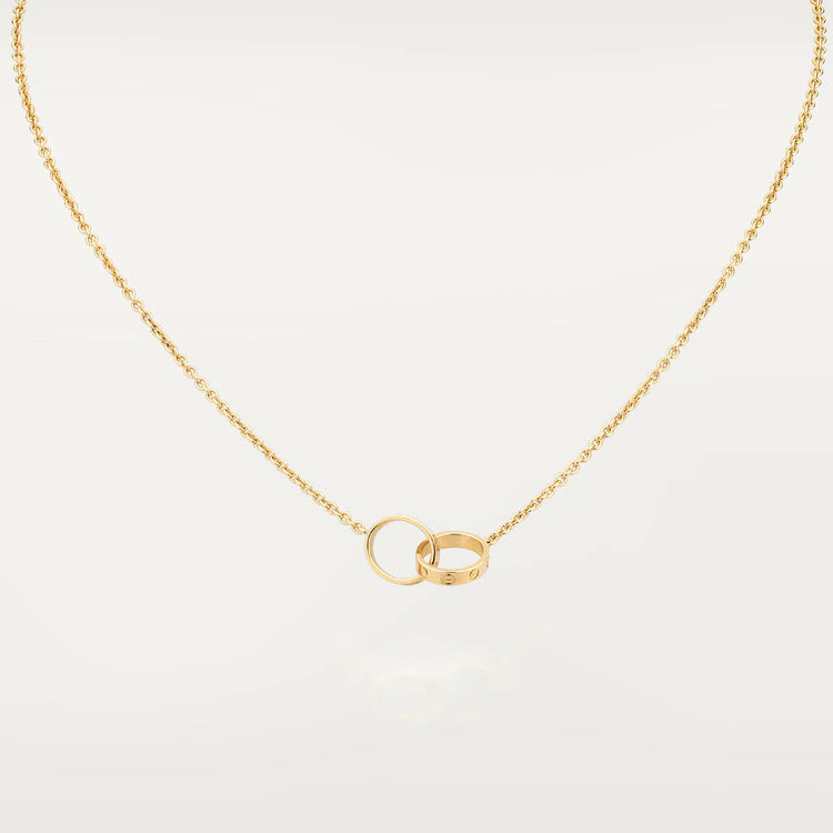 [Select]LOVE NECKLACE DOUBLE RING GOLD