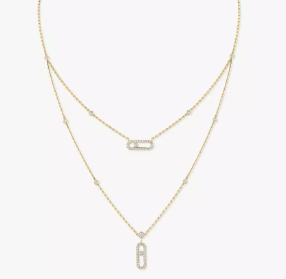 [Select]MS Double-Circle Full-Diamond Necklace