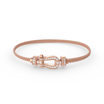 [Select]FORCE SMALL HORSESHOE  DIAMOND CHAIN ROPE BRACELET