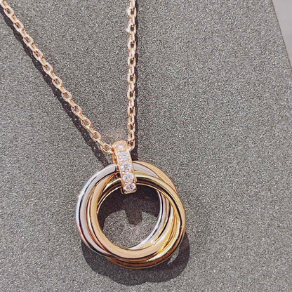 [Select]TRINITY NECKLACE GOLD  DIAMONDS