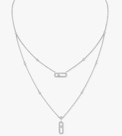 [Select]MS Double-Circle Full-Diamond Necklace