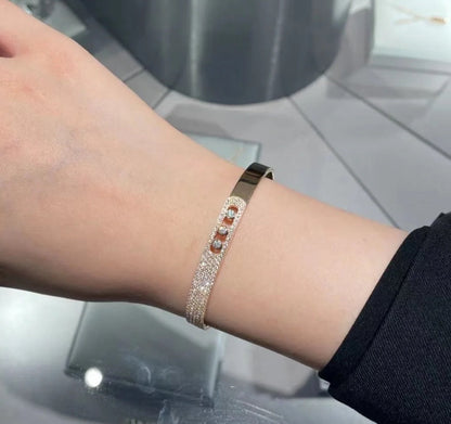 [Select]Move Noa Rose Gold Pavé Diamond Bangle Bracelet