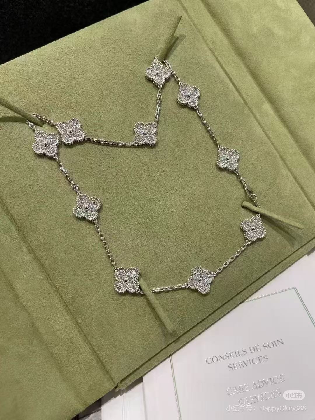 [Select Jewelry]CLOVER 10 MOTIFS  FULL DIAMOND NECKLACE