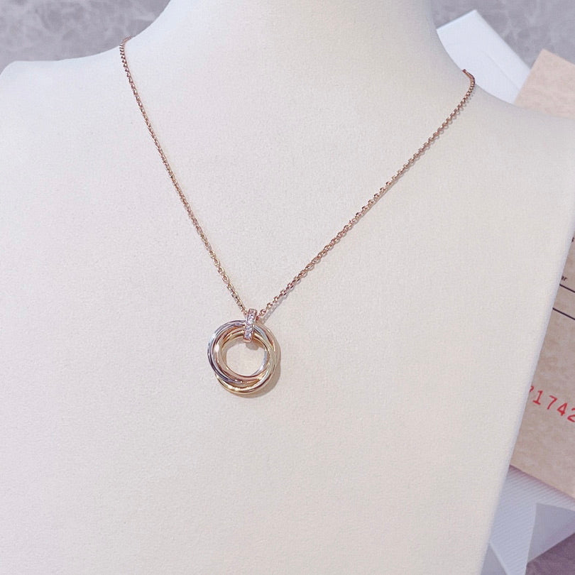 [Select]TRINITY NECKLACE GOLD  DIAMONDS