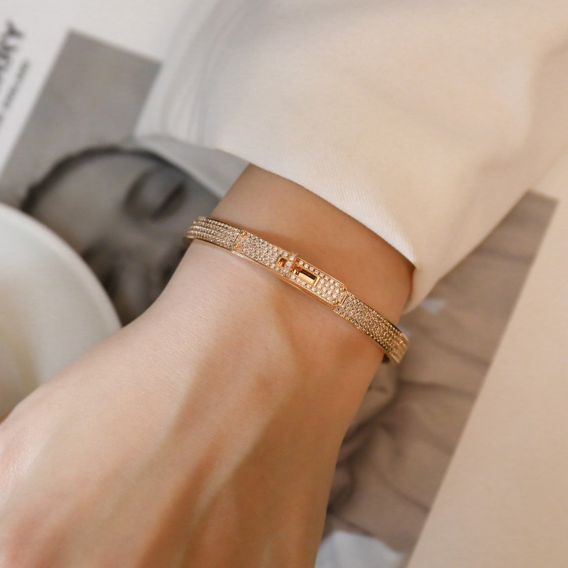 [Select]KELLY BRACELET DIAMOND PAVED