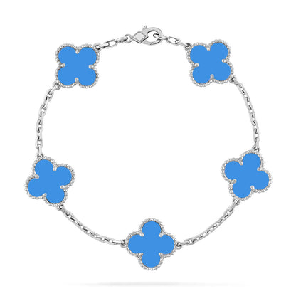 [Select] CLOVER 5 MOTIF BLUE AGATE BRACELET COLLECTION