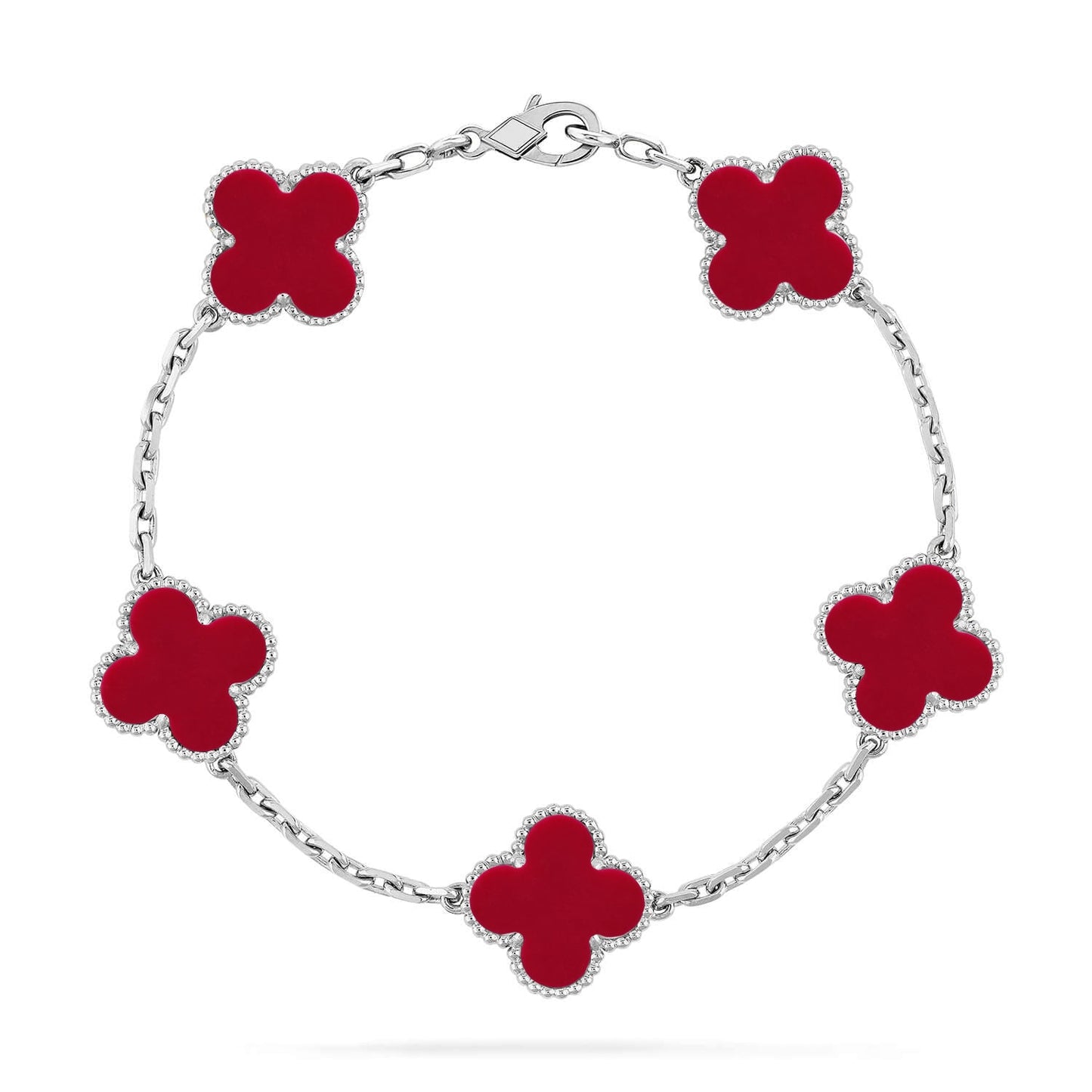 [Select] CLOVER 5 MOTIF RED CORNELIAN BRACELET COLLECTION