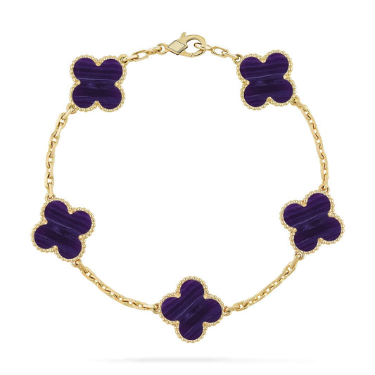 [Select]CLOVER 5 MOTIF PURPLE STRIPES BRACELET COLLECTION