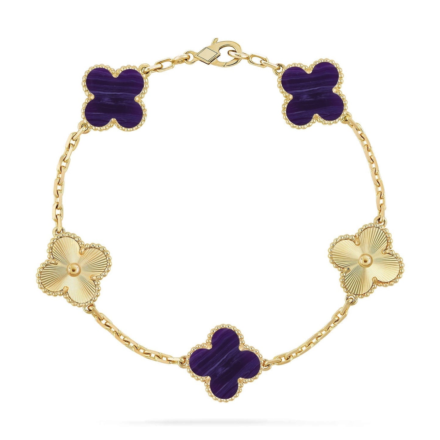[Select]CLOVER 5 MOTIF PURPLE STRIPES BRACELET COLLECTION