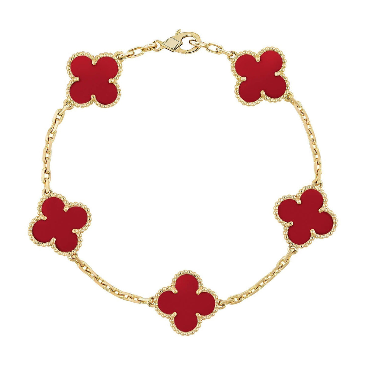 [Select] CLOVER 5 MOTIF RED CORNELIAN BRACELET COLLECTION