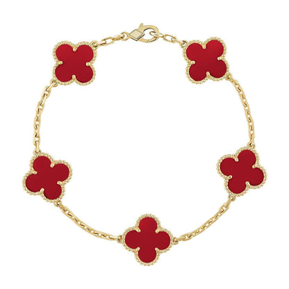 [Select] CLOVER 5 MOTIF RED CORNELIAN BRACELET COLLECTION