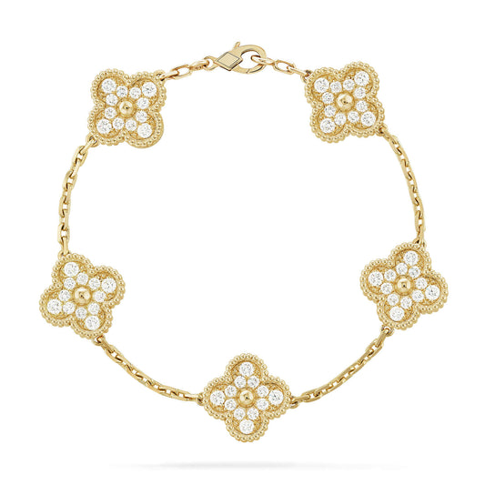 [Select] CLOVER 5 MOTIF FULL DIAMOND BRACELET COLLECTION