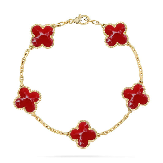 [Select]CLOVER 5 MOTIF RED PATTERN BRACELET COLLECTION