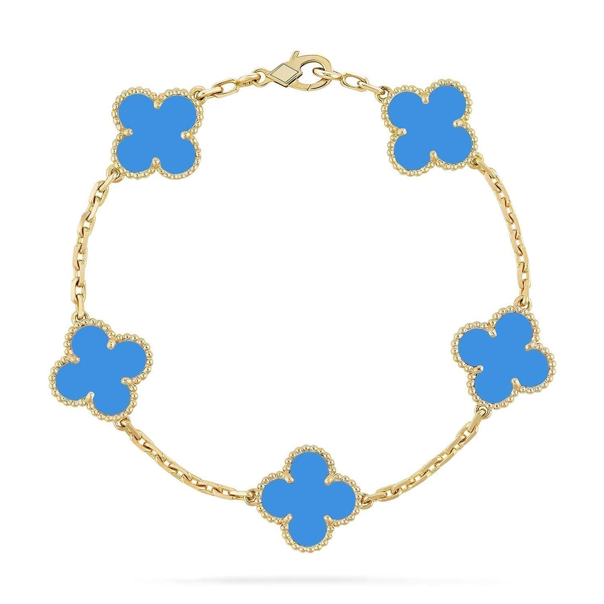 [Select] CLOVER 5 MOTIF BLUE AGATE BRACELET COLLECTION