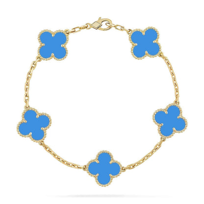 [Select] CLOVER 5 MOTIF BLUE AGATE BRACELET COLLECTION