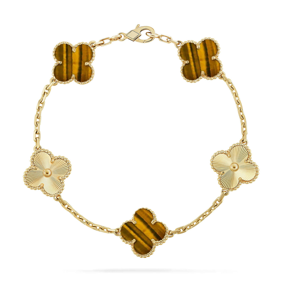 [Select] CLOVER 5 MOTIFS TIGER EYE BRACELET COLLECTION