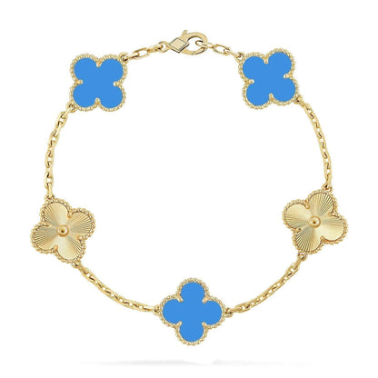 [Select] CLOVER 5 MOTIF BLUE AGATE BRACELET COLLECTION