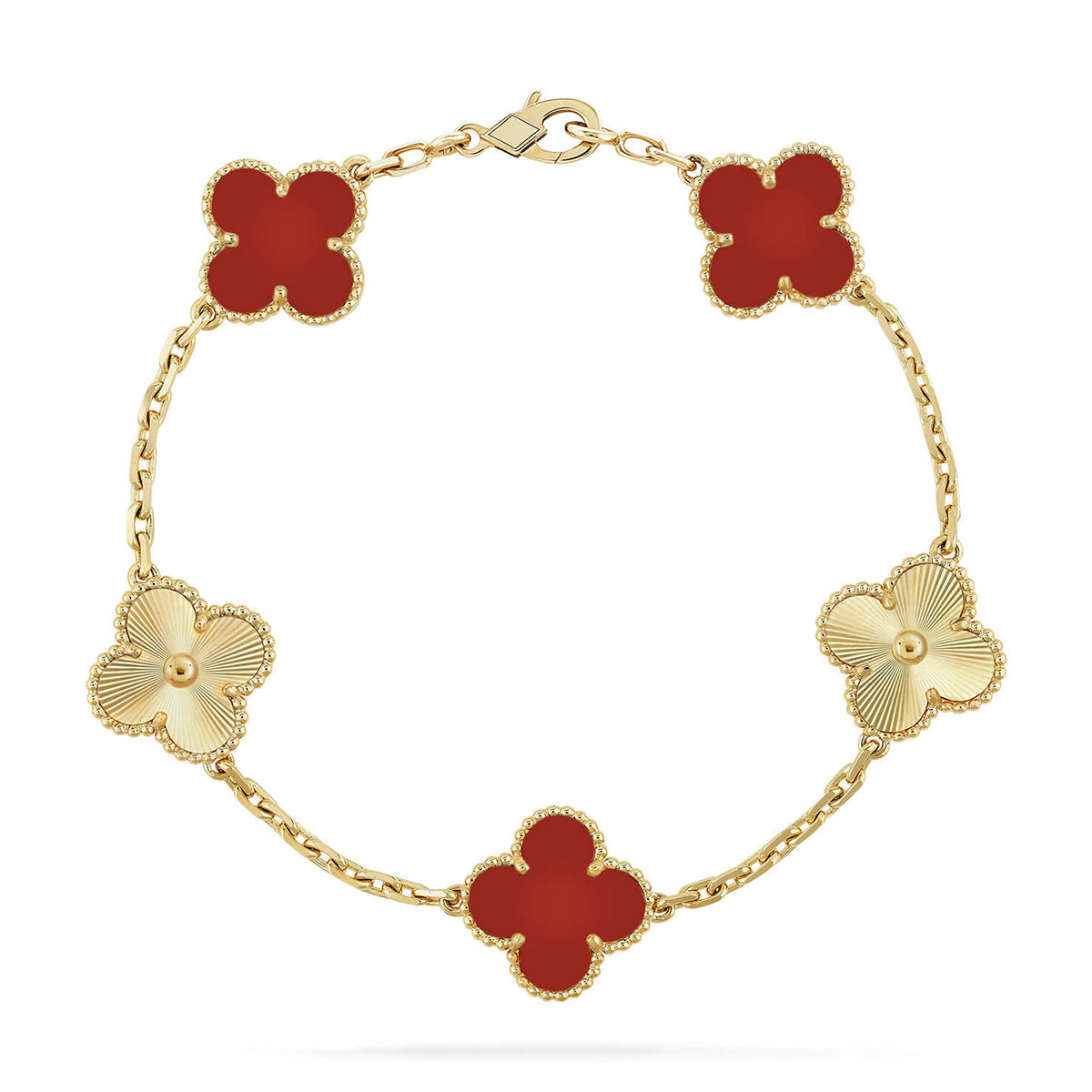 [Select] CLOVER 5 MOTIF RED CORNELIAN BRACELET COLLECTION