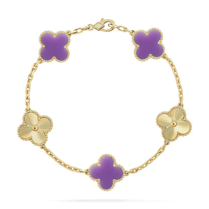 [Select]CLOVER 5 MOTIF LIGHT PURPLE BRACELET COLLECTION
