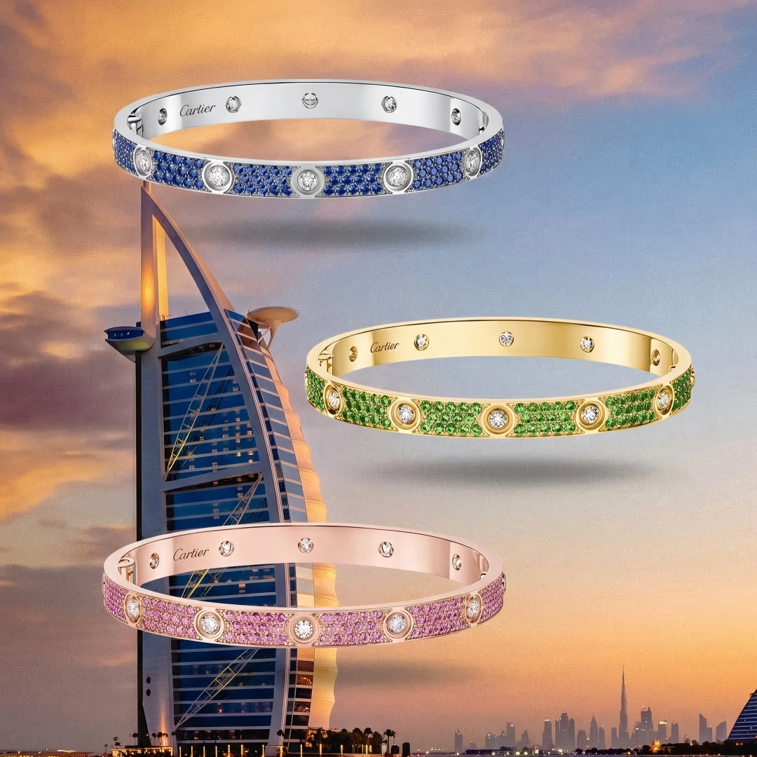 [Select]2026 PAVE GEMSTONE LOVE BRACELET 6.1MM 10 DIAMONDS
