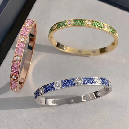 [Select]2026 PAVE GEMSTONE LOVE BRACELET 6.1MM 10 DIAMONDS