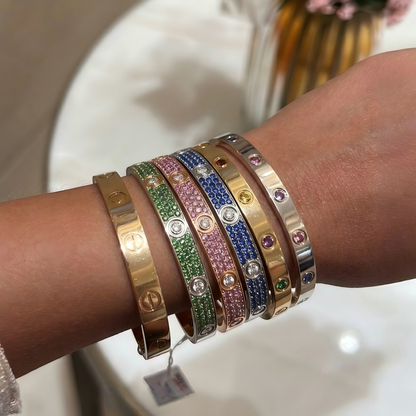 [Select]2026 PAVE GEMSTONE LOVE BRACELET 6.1MM 10 DIAMONDS