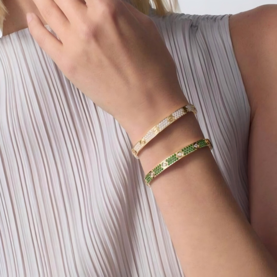 [Select]2026 PAVE GEMSTONE LOVE BRACELET 6.1MM 10 DIAMONDS