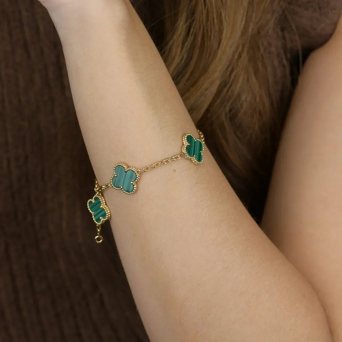 [Select] CLOVER 5 MOTIF MALACHITE BRACELET COLLECTION