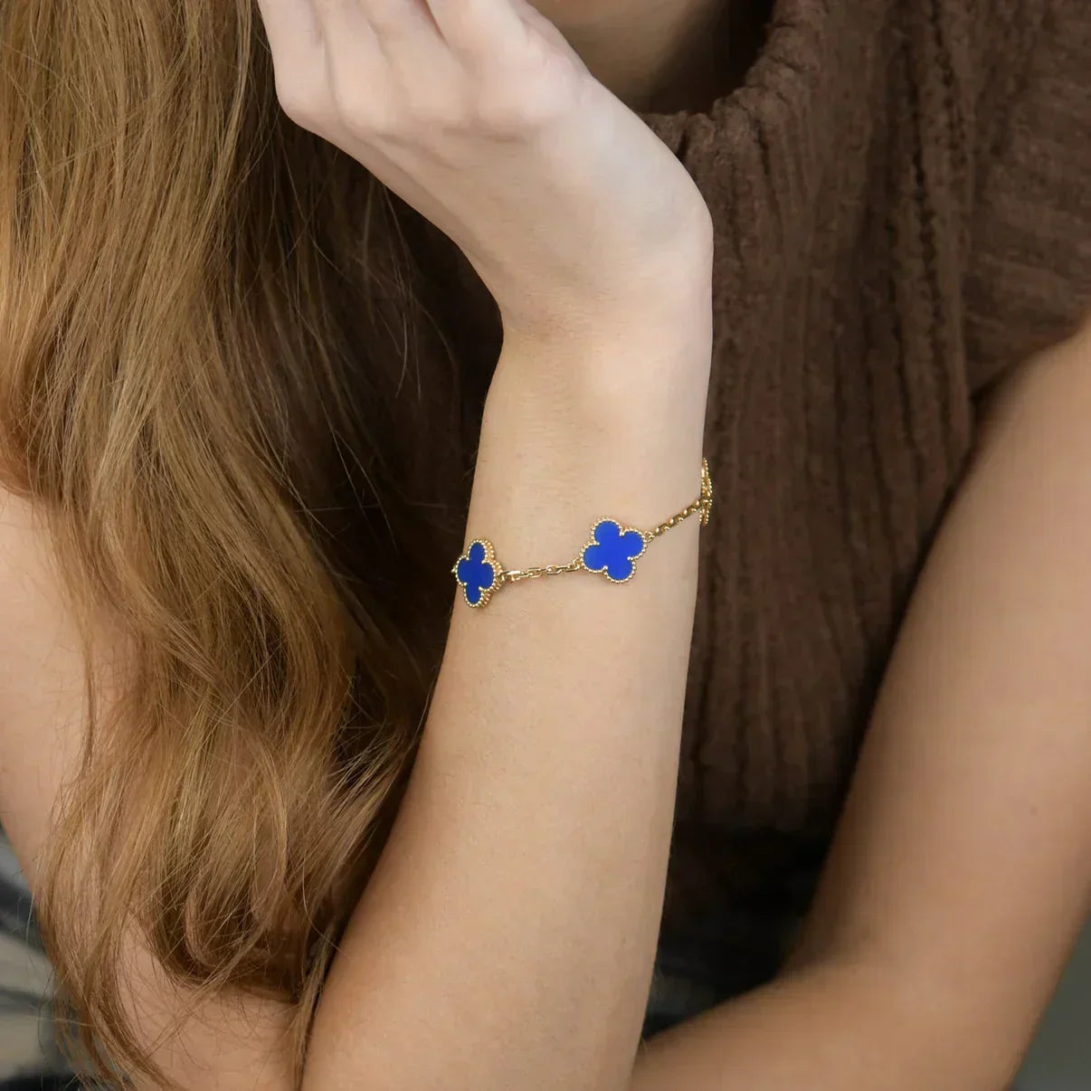 [Select] CLOVER 5 MOTIF BLUE AGATE BRACELET COLLECTION