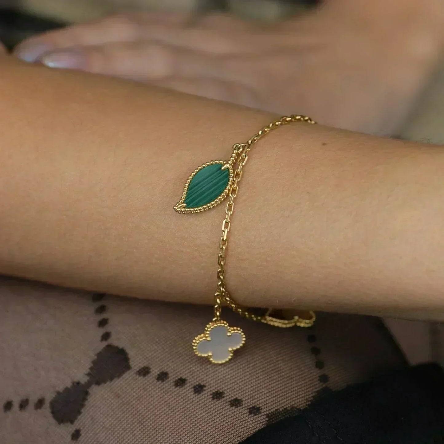 [Select]LUCKY SPRING 5 MOTIF GOLD BRACELET