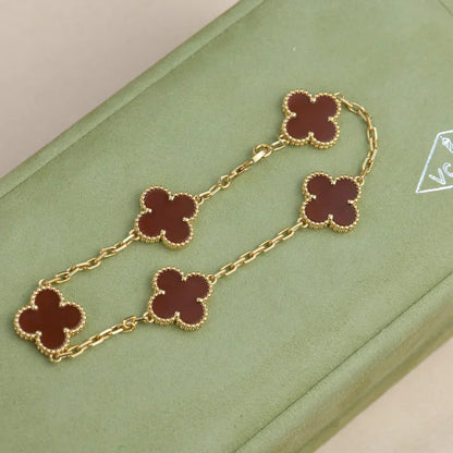 [Select] CLOVER 5 MOTIF RED CORNELIAN BRACELET COLLECTION