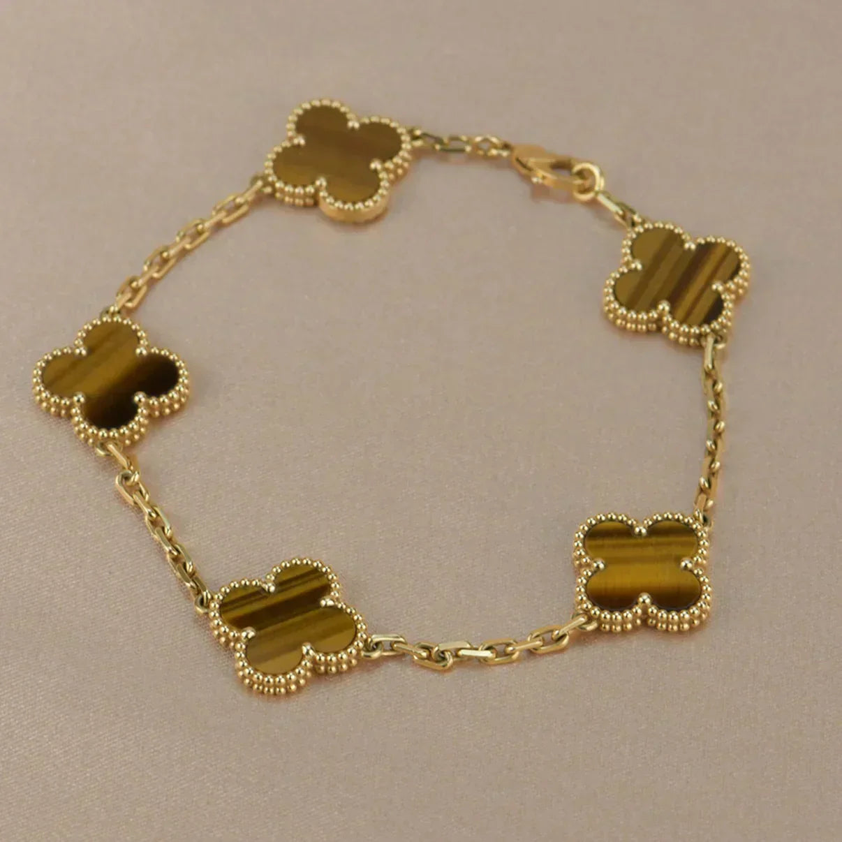 [Select] CLOVER 5 MOTIFS TIGER EYE BRACELET COLLECTION