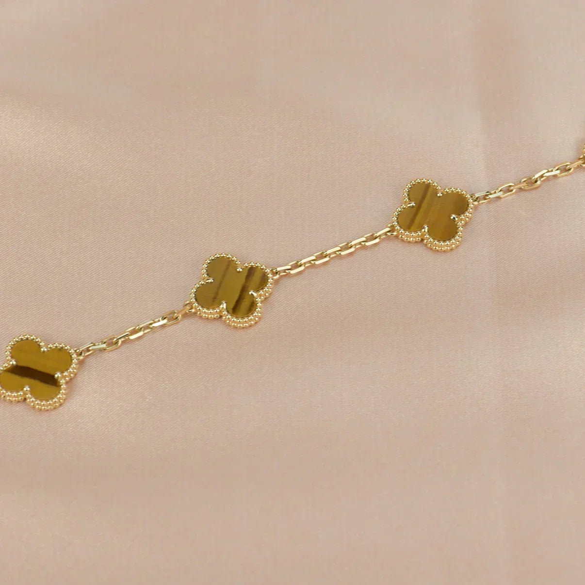 [Select] CLOVER 5 MOTIFS TIGER EYE BRACELET COLLECTION