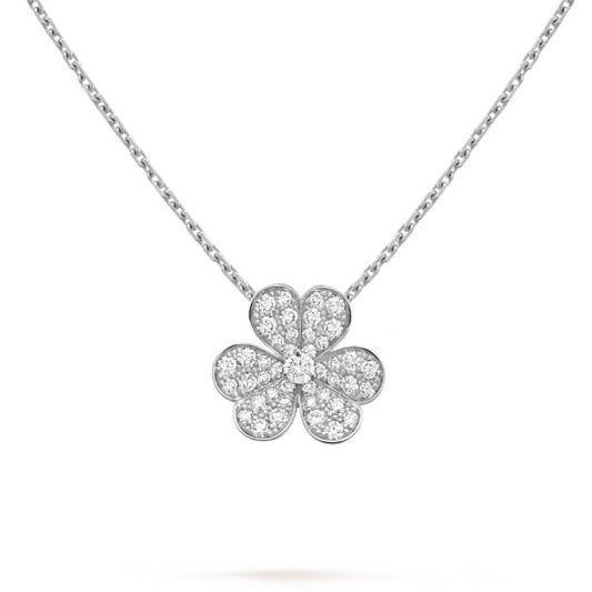 [Select]CLOVER DIAMOND NECKLACE SILVER