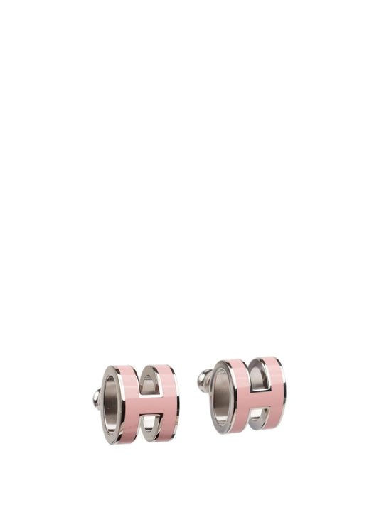 [Select]MINI POP H SILVER EARRINGS PINK